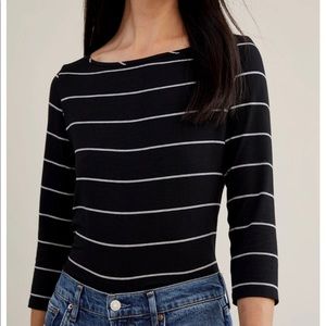 Amour Vert Francoise Black Havana Striped Tee